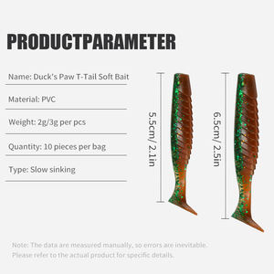 LUSHAZER 10 stuks/zak Visserij Soft Lure Paddle Tail Soft Bait Zinkend 55mm 65mm Vis Aas voor Baars Forel Soft Plastic Aas - Product Image 2