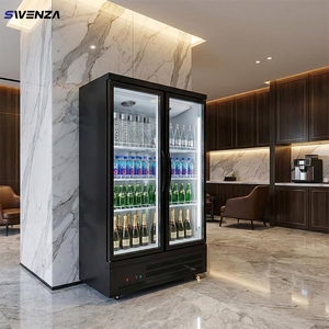 Tủ trưng bày đứng hiện đại màu đen, cửa kính mở hai cánh, dùng để trưng bày Pepsi và <span class=keywords><strong>Coke</strong></span> - Product Image 1