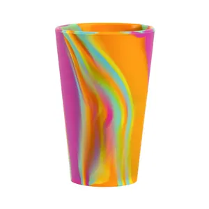 Durable Unbreakable Customized Dye Color Tie-Dye Variety Silicone Pint Glass Silicone Beer Cup For Parties Sports And Outdoors