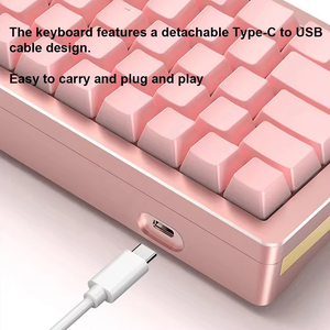 Clavier de jeu mécanique programmable filaire USB Type-C avec rétroéclairage RVB, 68 touches, interrupteurs Gateron, anti-ghosting - Product Image 3