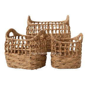 ตะกร้าเก็บของงานฝีมือจากผักตบชวาแบบเป็นมิตรกับสิ่งแวดล้อม ขายส่ง อุปกรณ์ครัว แบรนด์เวียดนาม-เวียตไทม์คราฟต์ รับสั่งทำตามขนาด - Product Image 1