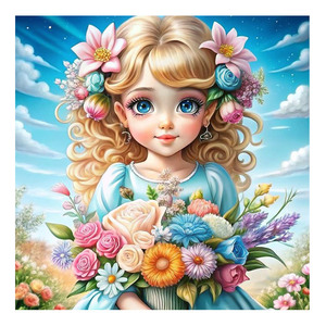 Fille russe dans le jardin diamant peinture en gros doux velours <span class=keywords><strong>toile</strong></span> pas <span class=keywords><strong>de</strong></span> cadres photo mur Art bricolage décor à la maison ASF2911 - Product Image 1