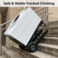 Monte-escalier électrique chenillé robuste 400 kg, grandes roues de 10 pouces, batterie lithium 48 V, pliable, en acier, pour le transport de marchandises et la montée