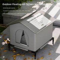 Abri pour chat chaleureux et confortable pour l'hiver, imperméable, résistant à la pluie et au froid, respirant, grand espace, type tente en tissu fermée