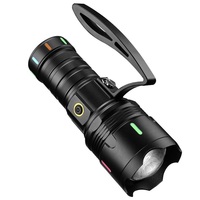 Lampe de poche rechargeable étanche, torche à double lumière à mise au point réglable pour la pêche de nuit