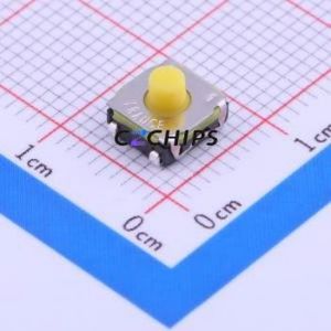 KSC1001JLFS Tactile Switch SMD-4P,6.2x6.2mm Switch Single Pole Single Throw Round Button 1.45N Vertical Mount - Product Image 1