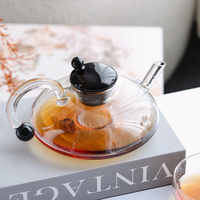 Vente en gros théière et tasse Design personnalisé théière en verre transparent service à thé pour une théière