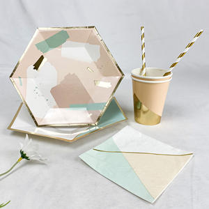 Nuovi Piatti, Bicchieri e Tovaglioli <span class=keywords><strong>di</strong></span> Carta Colorati, Set Completo <span class=keywords><strong>per</strong></span> <span class=keywords><strong>Feste</strong></span> <span class=keywords><strong>di</strong></span> <span class=keywords><strong>Compleanno</strong></span>, San Valentino, Matrimoni <span class=keywords><strong>per</strong></span> 8 Ospiti - Product Image 2