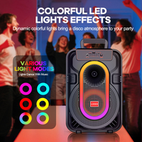 Enceinte Karaoké 10 Pouces sur Chariot pour Fêtes en Extérieur avec Lumières RGB, 1 Micro Sans Fil et Télécommande, Enceinte Bluetooth – Vente en Gros Usine OEM