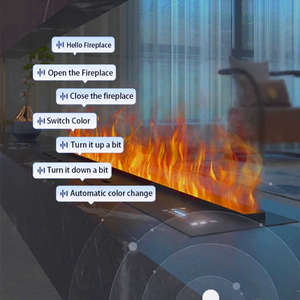 スマートホーム3D蒸気暖炉 - AlexaとGoogle音声対応、アプリ制御、リアルなミスト炎、屋内電気ユニット - Product Image 4
