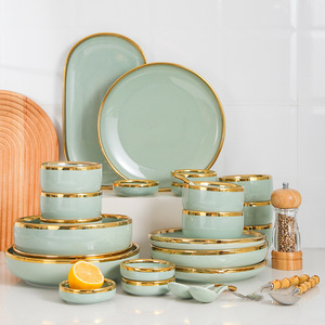 Juego de Vajilla de Porcelana Esmaltada de Color, Portátil, en Oferta, Taza, Plato, Tazón, Apto para Microondas y Lavavajillas - Product Image 2