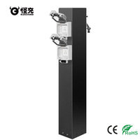 Prise électrique étanche IP66 en acier inoxydable 304, 20A, double colonne d'alimentation RV avec 2 prises pour grand camping
