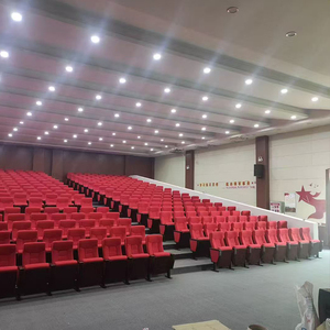 Ventes directes d'usine de tissu rouge éponge avec pieds en fer chaises d'auditorium scolaire chaises d'église chaises pliantes de music-hall - Product Image 4
