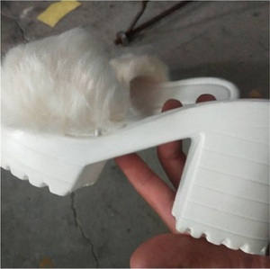 Sandali con tacco alto e tacco spesso in pelliccia di coniglio di grandi dimensioni di alta qualità pantofole da donna <span class=keywords><strong>Sexy</strong></span> con tacco alto - Product Image 5