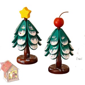 Ou Shu Mei Christmas Tree <b>Coaster</b> Solid Wood <b>Heat</b> Insulating Mat Table Decoration Gift Item - Product Image 5
