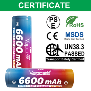 Batteries cylindriques au lithium-ion rechargeables <span class=keywords><strong>Vapcell</strong></span> <span class=keywords><strong>21700</strong></span> 6600mah F66 12.5A 3.6v pour les systèmes de stockage d'énergie solaire - Product Image 5
