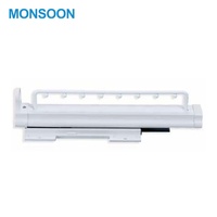 Accessoires de garde-robe en métal MONSOON, rail coulissant pour placard, porte-vêtements à 8 roulements à billes, rail suspendu chromé poli, moderne