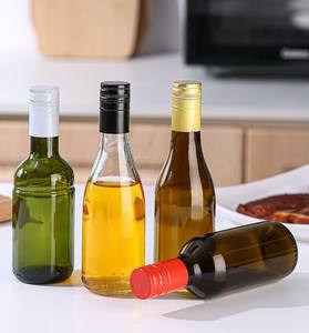 Stock en gros d'usine de bouteille de vin rouge olive brun à baril droit transparent bordeaux vert foncé à gros ventre - Product Image 4