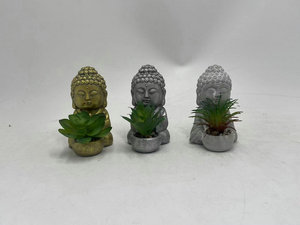 Decoración del hogar simulación planta suculenta cemento bonsái estatua de <span class=keywords><strong>Buda</strong></span> macetas de cerámica macetas para plantas - Product Image 2
