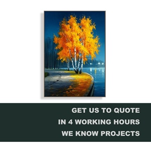 Cuadro de Paisaje Pintado a Mano, Gran Lienzo Colorido <span class=keywords><strong>para</strong></span> Decoración de <span class=keywords><strong>Comedor</strong></span>, Sala de Estar <span class=keywords><strong>y</strong></span> Hogar - Product Image 1