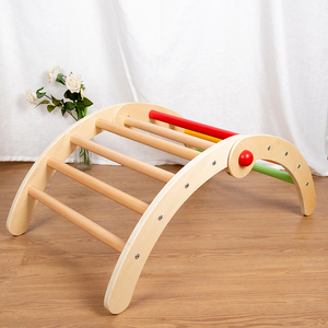 Wholesale triangle set kids wooden climbing piklers arch montessori pickler triangle indoor climbing frame