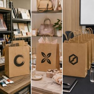 Bolsa de Papel para Empaque de Joyería, Bolsa Personalizada con Logotipo, Bolsa de Papel Kraft, Bolsa de Regalo Ecológica y Sostenible para Productos Cosméticos con Asa - Product Image 4