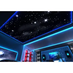 Fibra óptica luz de teto estrela, RGBW LED iluminação estrela teto painel com controle remoto para Home Theater