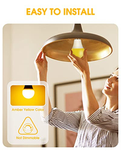 หลอดไฟ LED กำจัดยุง A15 B22 5W 2000K สีเหลืองอำพัน มุมลำแสง 240 องศา สำหรับห้องนอน ระเบียง ทางเดิน - Product Image 2