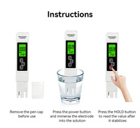 Vente flash : Testeur de qualité de l'eau numérique avec rétroéclairage 4 couleurs, mesureur de conductivité TDS EC pour l'eau potable