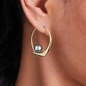 Orecchini a Cerchio Grigi per Donne, Design Geometrico Minimalista, Accessori per Orecchie da Indossare Quotidianamente - Product Image 2