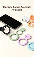 Support de téléphone magnétique ultra-fin 2 en 1 avec anneau de maintien rotatif à 360° °   Support de téléphone rotatif et pliable avec adaptateur magnétique supplémentaire