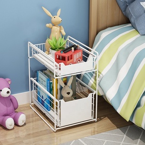 Double-Layer Multifunctional Office Living Room <strong>File</strong> Storage Rack Upgraded Foldable Push- Pull <strong>Metal</strong> Iron Straw <strong>File</strong> <strong>Cabinets</strong> - Product Image 2
