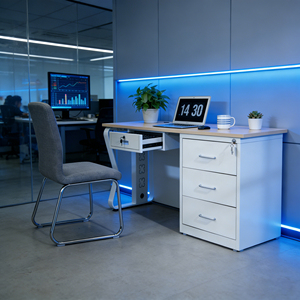Factory Low Price Modern Metal Modular Wood <strong>Corner</strong> Computer Desk with Standing Design for Single Person Office <strong>Workstation</strong> - Product Image 3