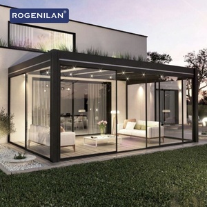 Rogenilan Vérandas Modernes Préfabriquées en Aluminium pour Jardin, Serres d'Hiver, Maisons en Verre, Solariums Vitrés à Bas Coût, Tuinhuis - Product Image 4