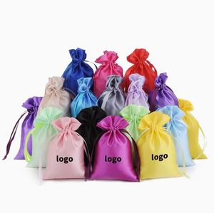 Sacs en satin écologiques personnalisés, sacs à cordon, pochette, petit sac à cordon promotionnel avec logo - Product Image 5