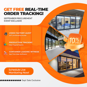 WANJIA Nhôm Đôi Tempered Glass Cửa Trượt Chất Lượng Cao Năng Lượng Hiệu Quả Cửa Trượt - Product Image 5