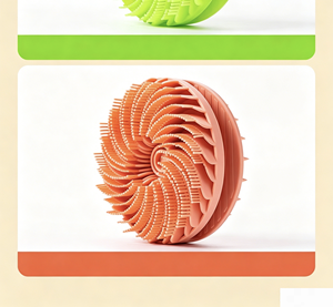 Custom Logo New Silicone Shampoo Brush Double-Sided Round <b>Bath</b> Brush for Cleaning and Massage - Product Image 3