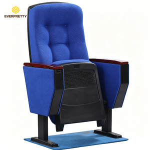 Chaise d'auditorium ergonomique pliable et rembourrée à dossier haut avec tablette d'écriture pour étudiant, idéale pour <span class=keywords><strong>les</strong></span> cinémas et théâtres scolaires modernes - Product Image 2