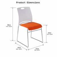 Chaise de réunion empilable pour salle de formation, siège de conférence minimaliste en plastique, siège événementiel portable temporaire, gain de place, pieds en acier