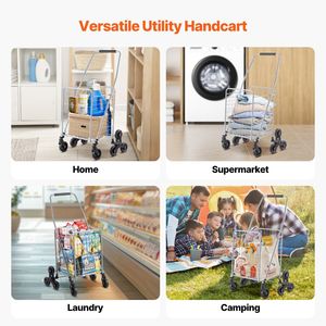 DB 45L Aluminium Foldable Shopping <b>Trolley</b> Bag <b>Stair</b> Climbing Wheels for Supermarket Use - Product Image 5