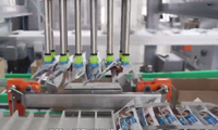 Ligne automatique de machine à emballer les sachets de carton d'emballeur de carton de sacs de biscuits de robot de delta