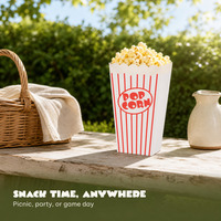 Boîte à popcorn en carton blanc de qualité alimentaire, personnalisable, jetable, en papier, pour cinéma