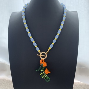 BD-C6553 Nuova Collana Estiva con Perline Colorate per Donne, Gioielli da Spiaggia, Collana Multicolore con Ciondolo a Pesce, Accessorio Elegante - Product Image 4