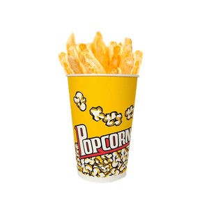 ถังป๊อปคอร์นแบบย่อยสลายได้ผนังเดียวกระดาษงานฝีมือโลโก้แบบกำหนดเองสำหรับบรรจุภัณฑ์อาหารสำหรับเก็บคุกกี้แฮมเบอร์เกอร์แซนวิชข้าวโพด - Product Image 4