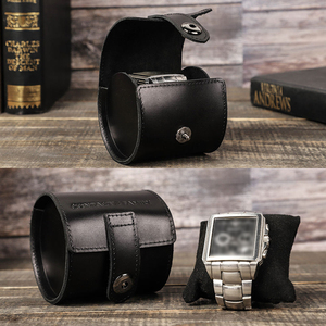 Scatola Portagioie di Lusso Fatta a Mano con Consegna Rapida e Logo Personalizzato in Pelle da Viaggio per Orologio Singolo CF1125 - Product Image 4
