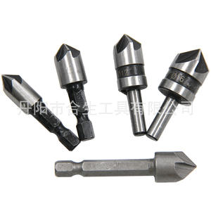 Mr Drill 82-Degree Five-Blade <b>Chamfering</b> <b>Tool</b> 5-Piece Set For Woodworking Hole Drilling With Quick Guide Countersunk Drill Bits - Product Image 5
