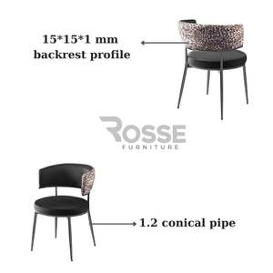 Silla de comedor tapizada minimalista moderna, patas de acero inoxidable, muebles para el hogar y la oficina - Product Image 4