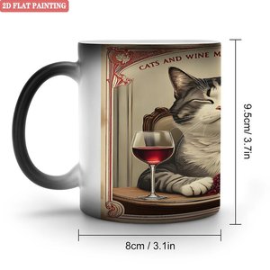 Mug en céramique noire givrée 11oz, changeant de couleur à la chaleur, vierge pour sublimation, pour design personnalisé - Product Image 1