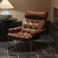 Canapé incurvé de style français en cuir véritable, design moderne haut de gamme, fauteuil inclinable confortable pour hôtel et salon, idéal pour se détendre