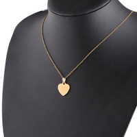 Collar de Acero Inoxidable Personalizable y Moderno con Colgante en Forma de Corazón con Acabado Espejo LITING